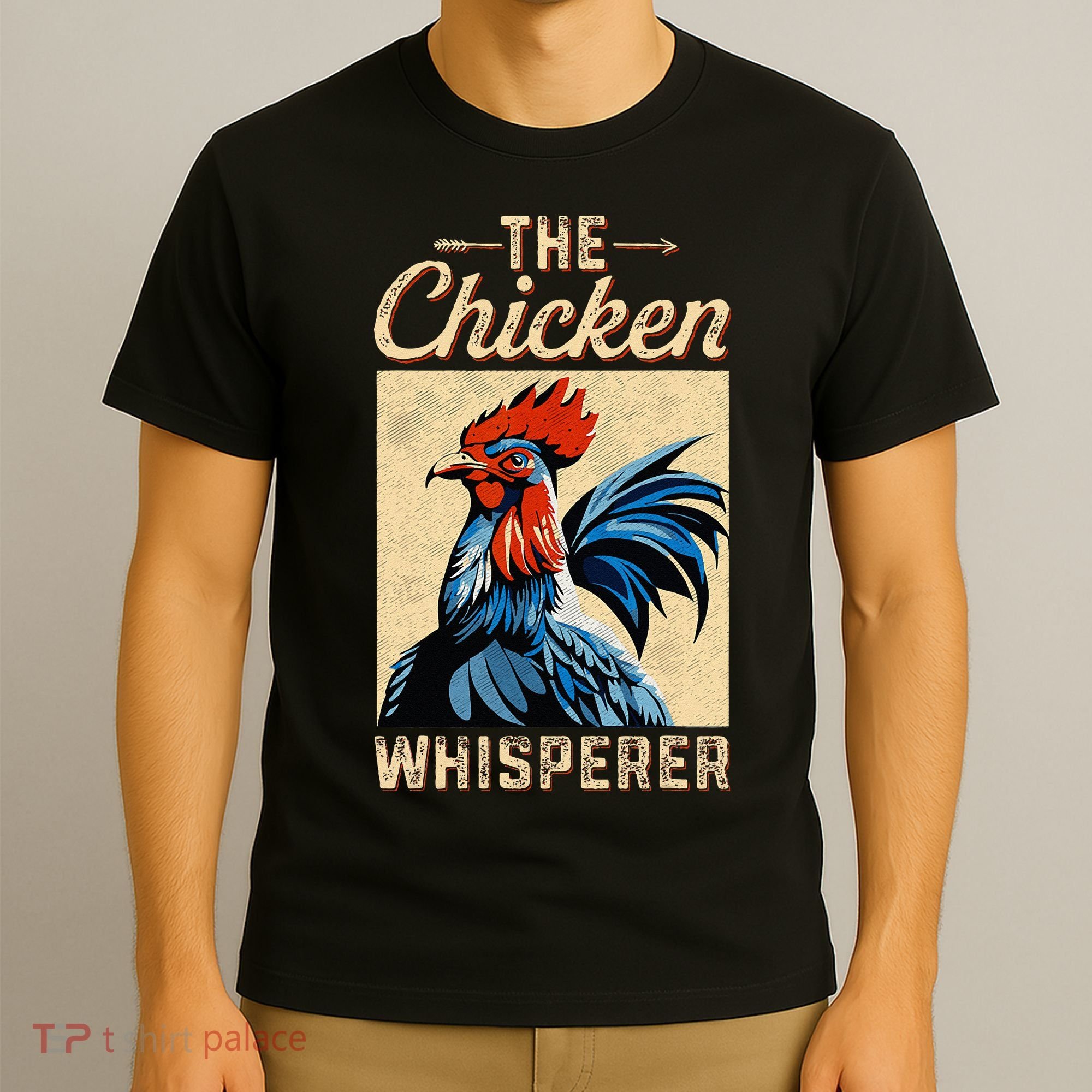 Chicken Whisperer Funny Vintage Chicken Portrait Farming Hen T-Shirt