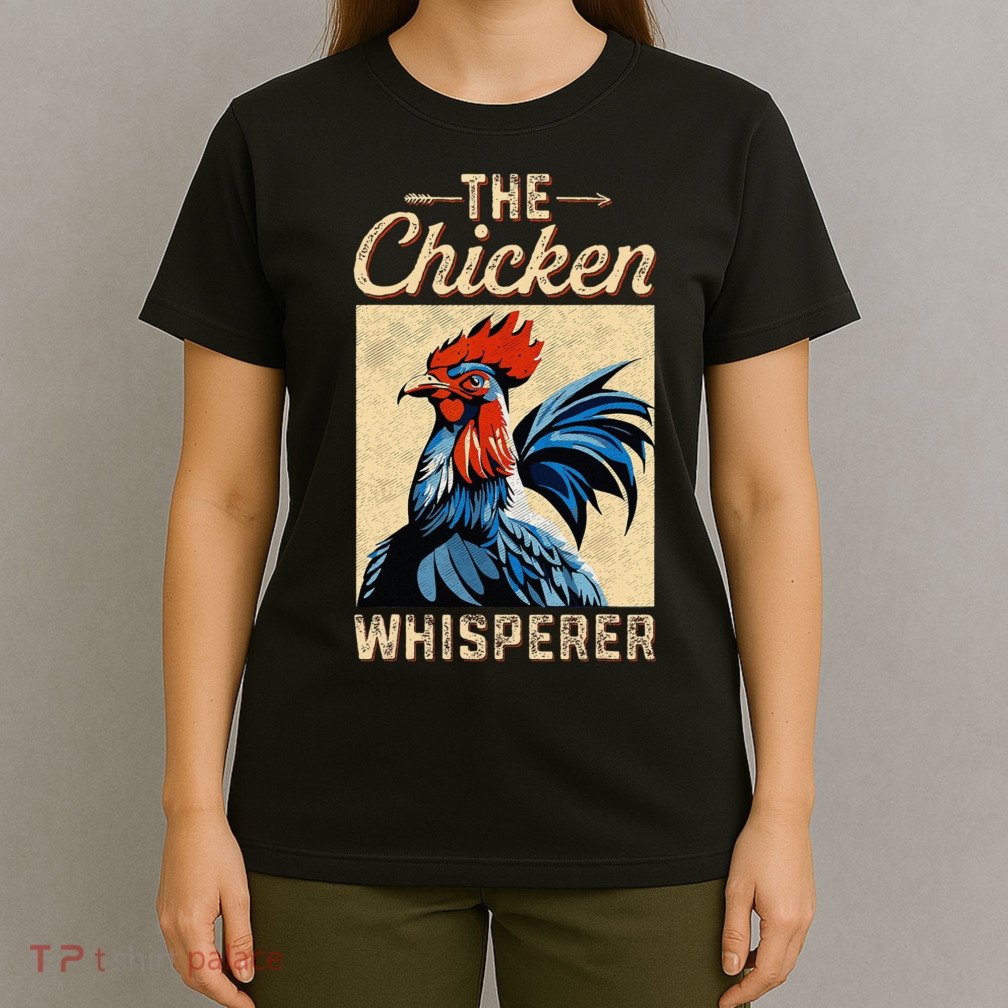 Chicken Whisperer Funny Vintage Chicken Portrait Farming Hen T-Shirt