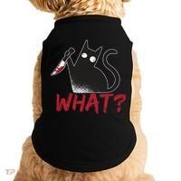 Cat What? Funny Black Cat Murderous Cat With Knife Cool Gift Doggie Tank thumb 0