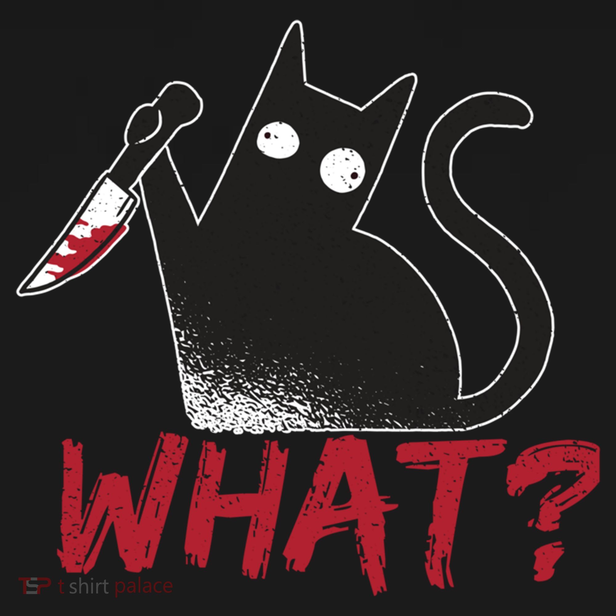 Cat What? Funny Black Cat Murderous Cat With Knife Cool Gift Bucket Hat