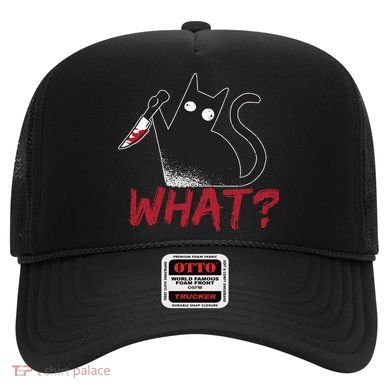 Cat What? Funny Black Cat Murderous Cat With Knife Cool Gift Hat