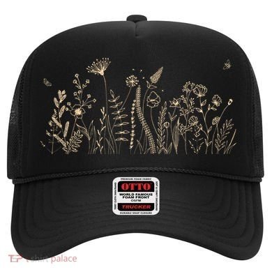 Cute Wildflowers Floral Nature Doodle Hat