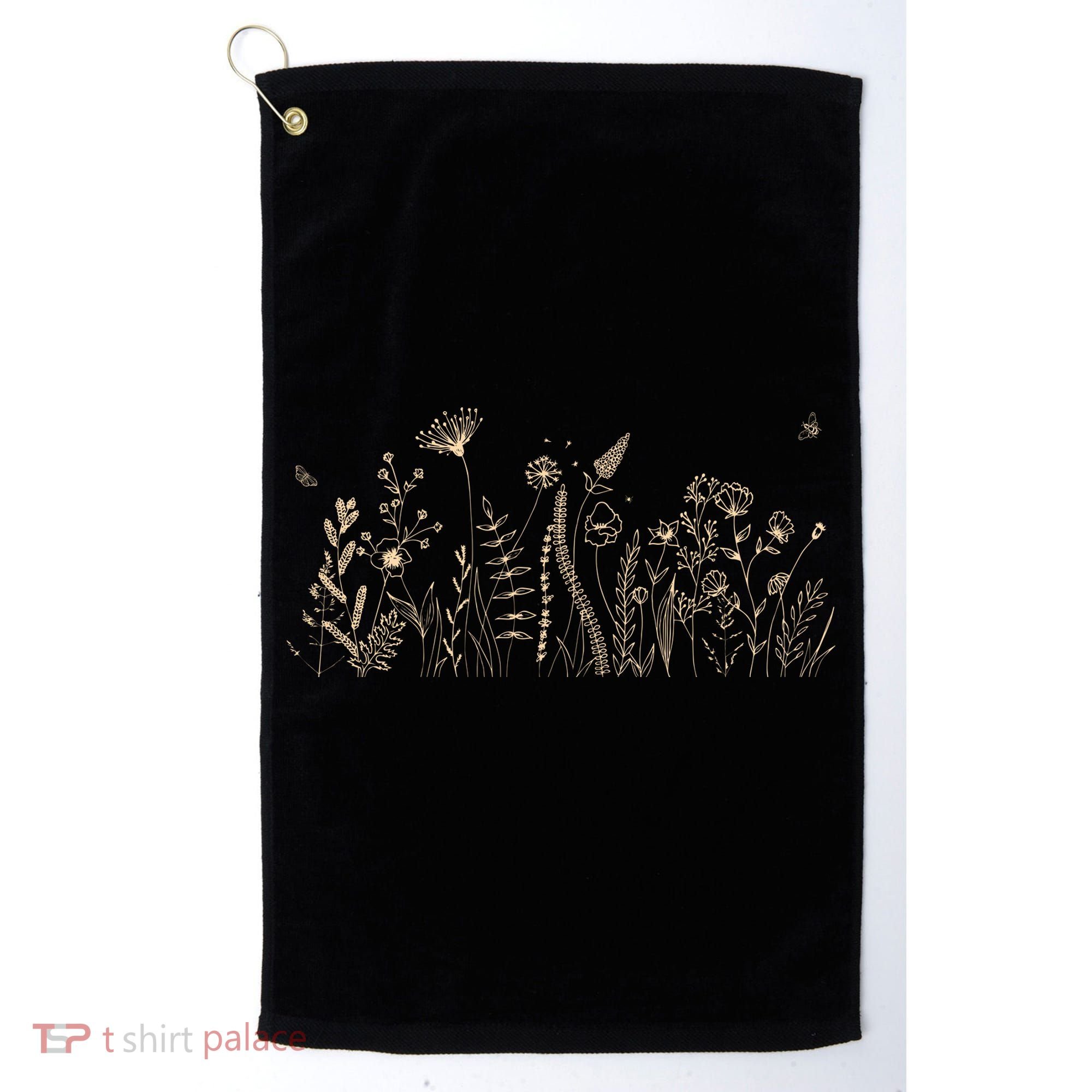 Cute Wildflowers Floral Nature Doodle Golf Towel