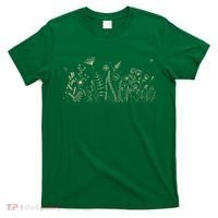 Cute Wildflowers Floral Nature Doodle T-Shirt thumb 0