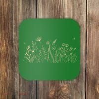 Cute Wildflowers Floral Nature Doodle Coaster thumb 0