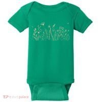 Cute Wildflowers Floral Nature Doodle Baby Bodysuit thumb 0