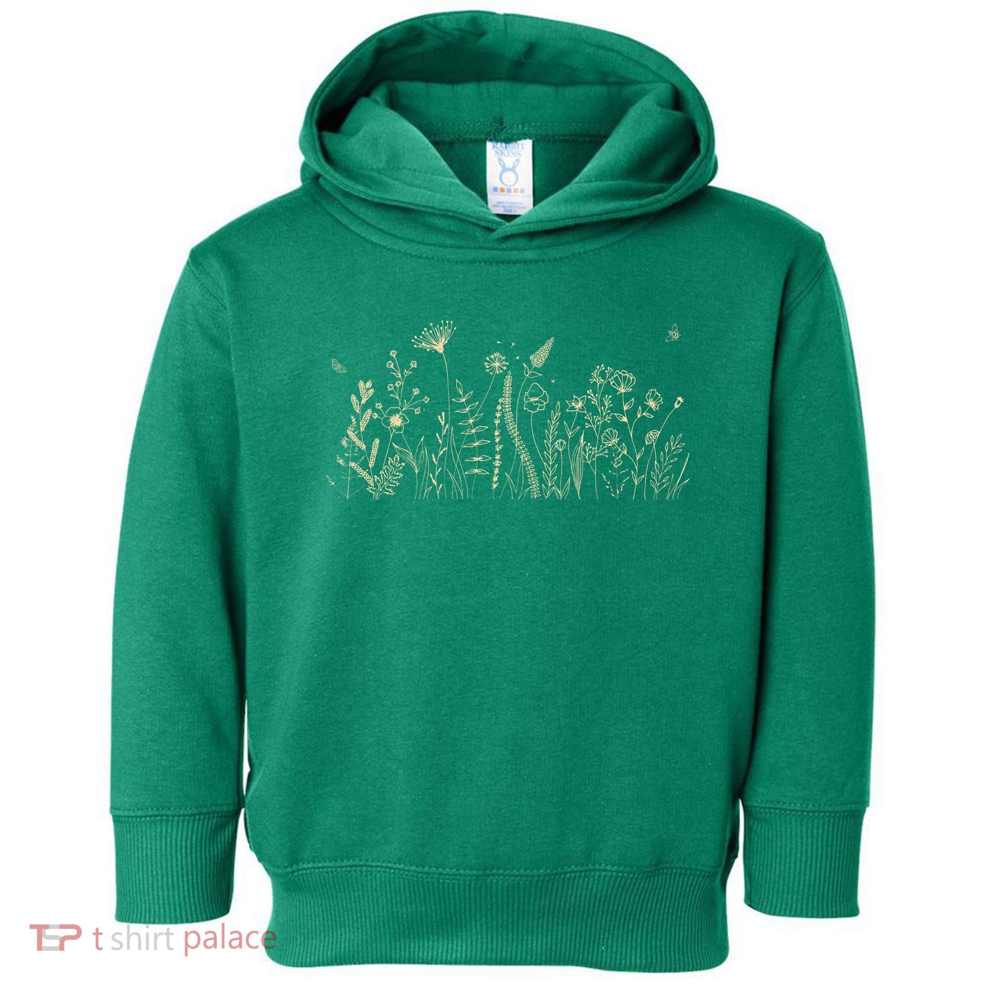 Cute Wildflowers Floral Nature Doodle Toddler Hoodie
