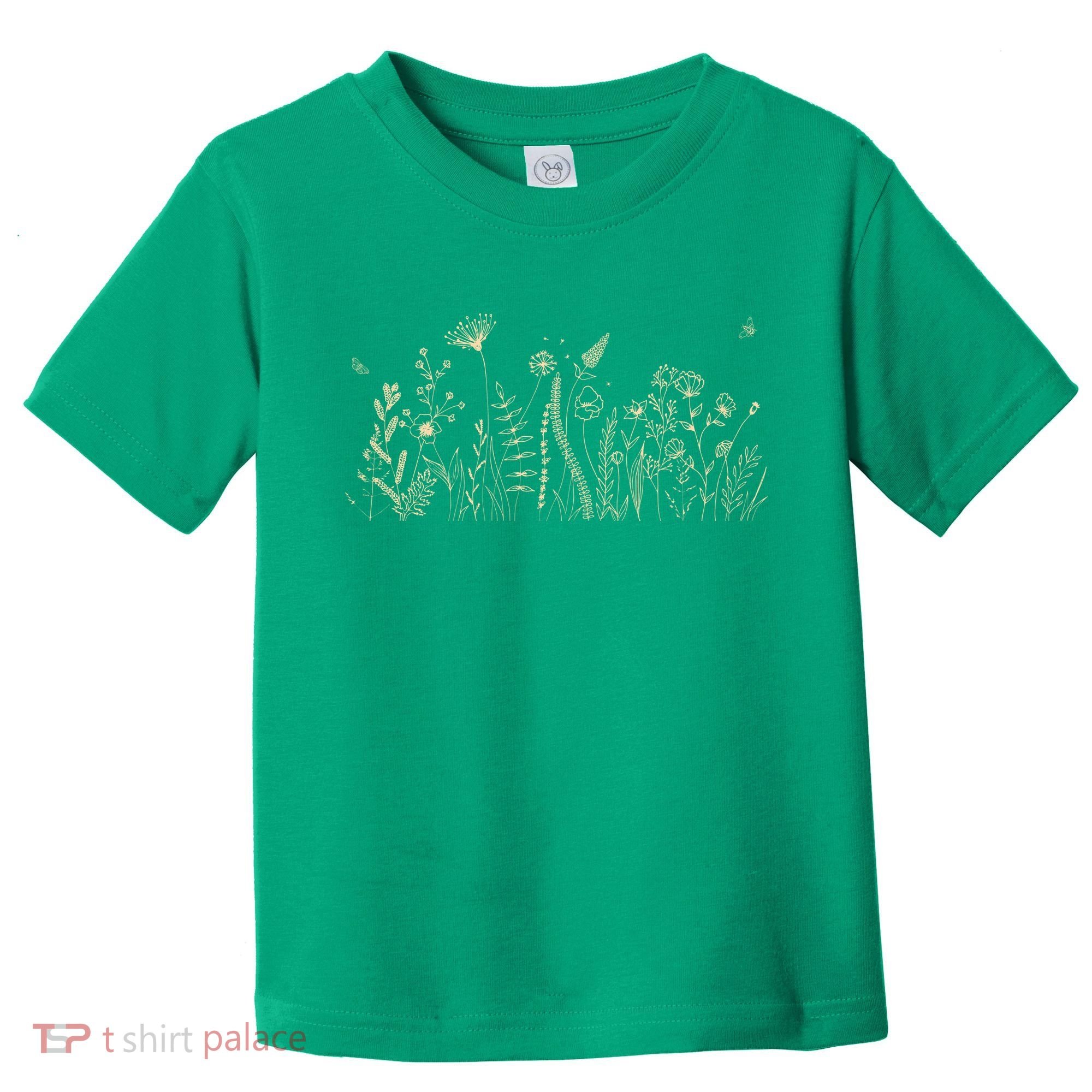 Cute Wildflowers Floral Nature Doodle Toddler T-Shirt