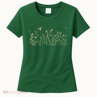 Cute Wildflowers Floral Nature Doodle Women's T-Shirt