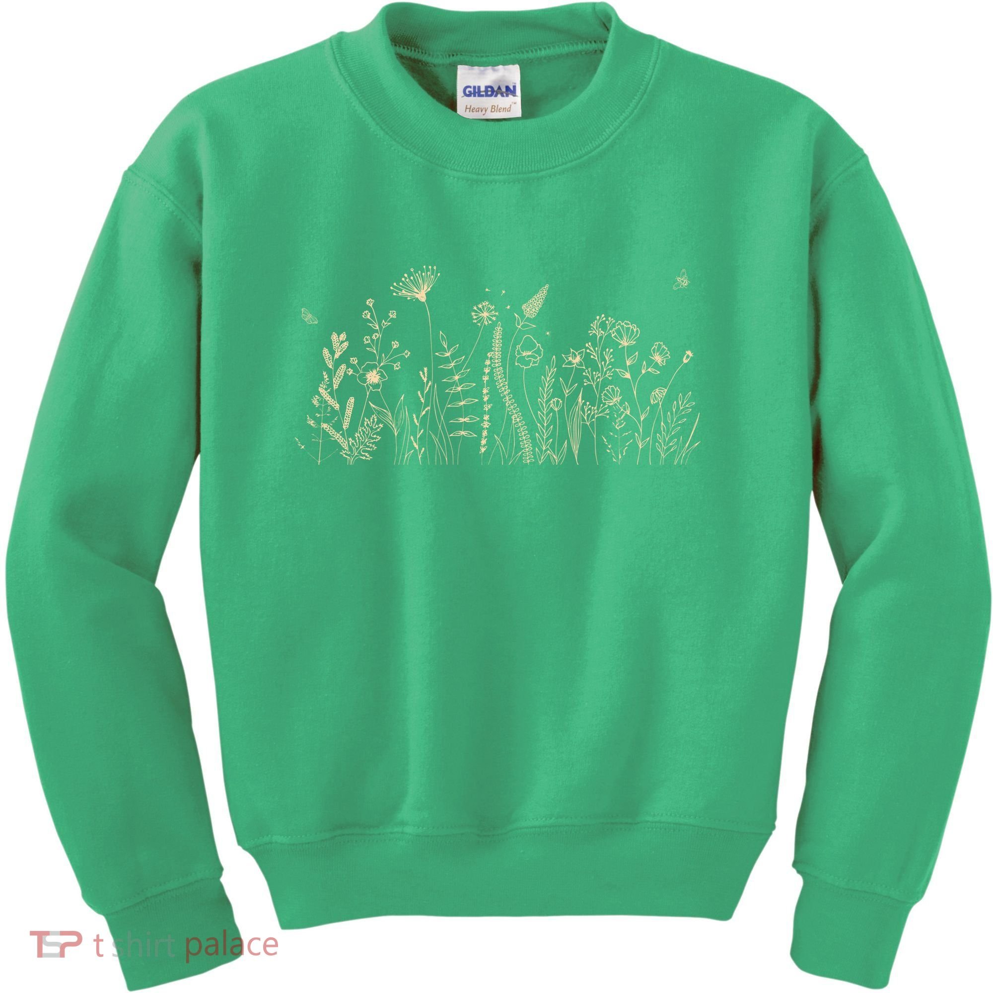 Cute Wildflowers Floral Nature Doodle Kids Sweatshirt