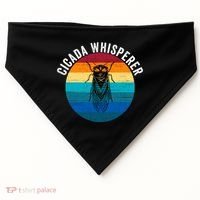 Cicada Whisperer Funny Cicada Nature Lover Cicada Emergence Bug Enthusiast USA-Made Doggie Bandana thumb 0