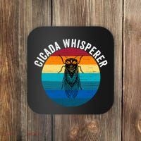 Cicada Whisperer Funny Cicada Nature Lover Cicada Emergence Bug Enthusiast Coaster thumb 0