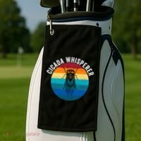Cicada Whisperer Funny Cicada Nature Lover Cicada Emergence Bug Enthusiast Golf Towel thumb 2