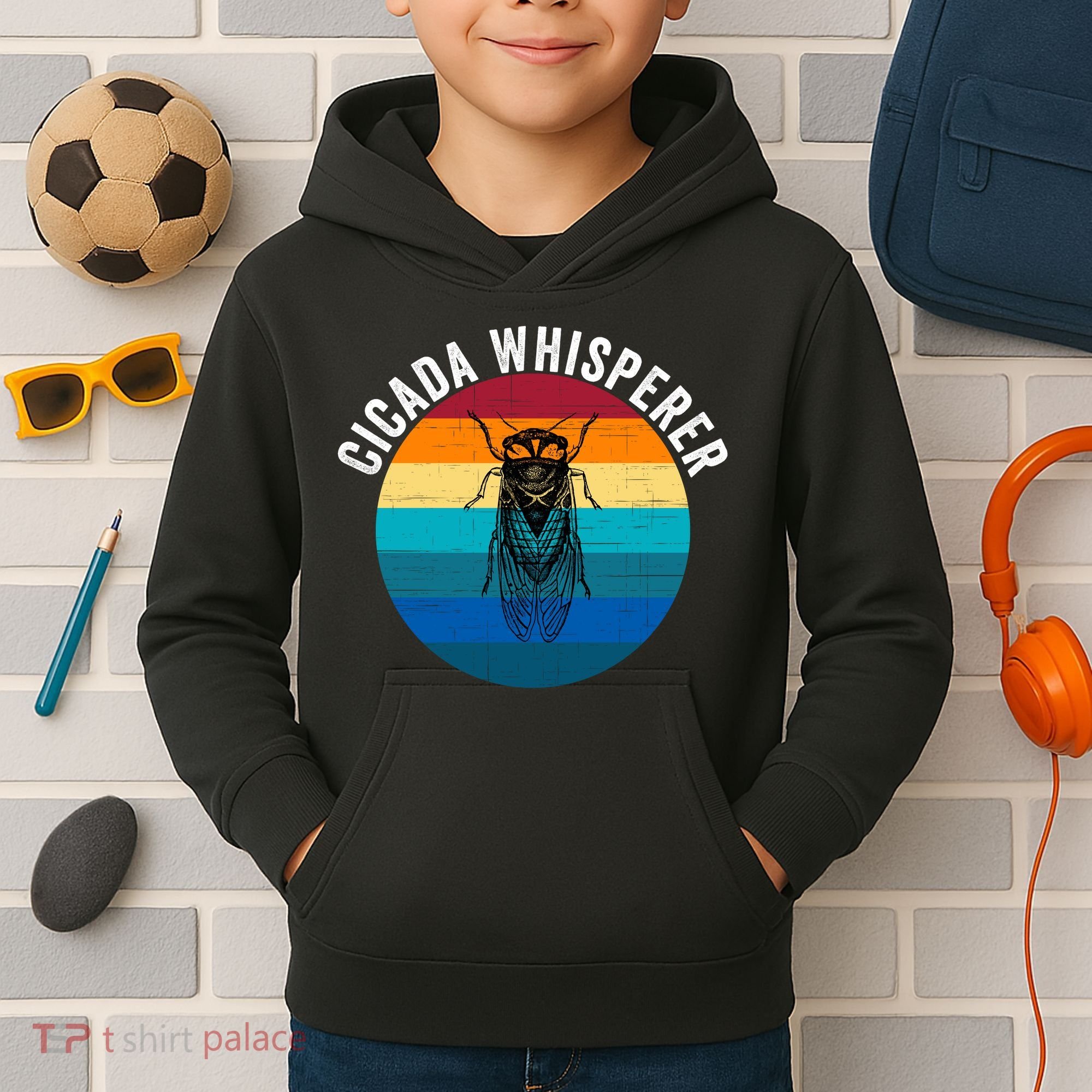 Cicada Whisperer Funny Cicada Nature Lover Cicada Emergence Bug Enthusiast Kids Hoodie