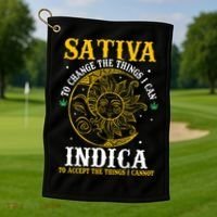 Cannabis Weed Fun Sativa To Change The Things I Can Indica Golf Towel thumb 1