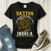 Cannabis Weed Fun Sativa To Change The Things I Can Indica Women's T-Shirt thumb 3