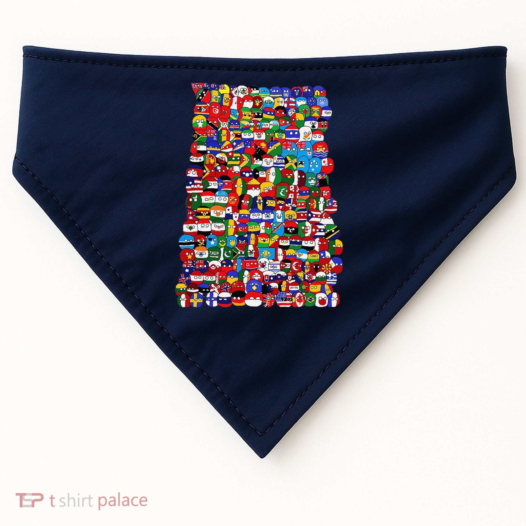 Countryballs World Flags USA-Made Doggie Bandana