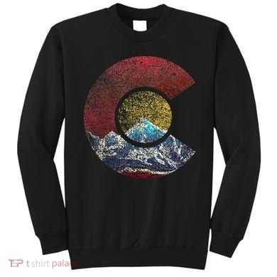 Colorado With Flag Themed Mountain Sweatshirt