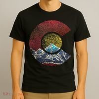 Colorado With Flag Themed Mountain T-Shirt thumb 3