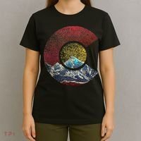 Colorado With Flag Themed Mountain T-Shirt thumb 4