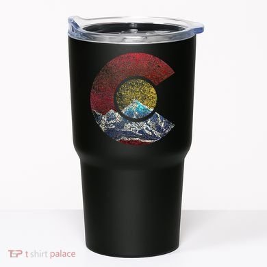 Colorado With Flag Themed Mountain Tumbler