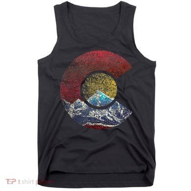Colorado With Flag Themed Mountain Tank Top