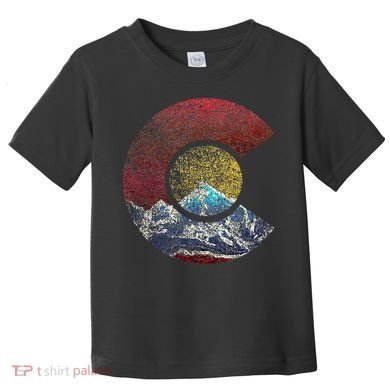 Colorado With Flag Themed Mountain Toddler T-Shirt