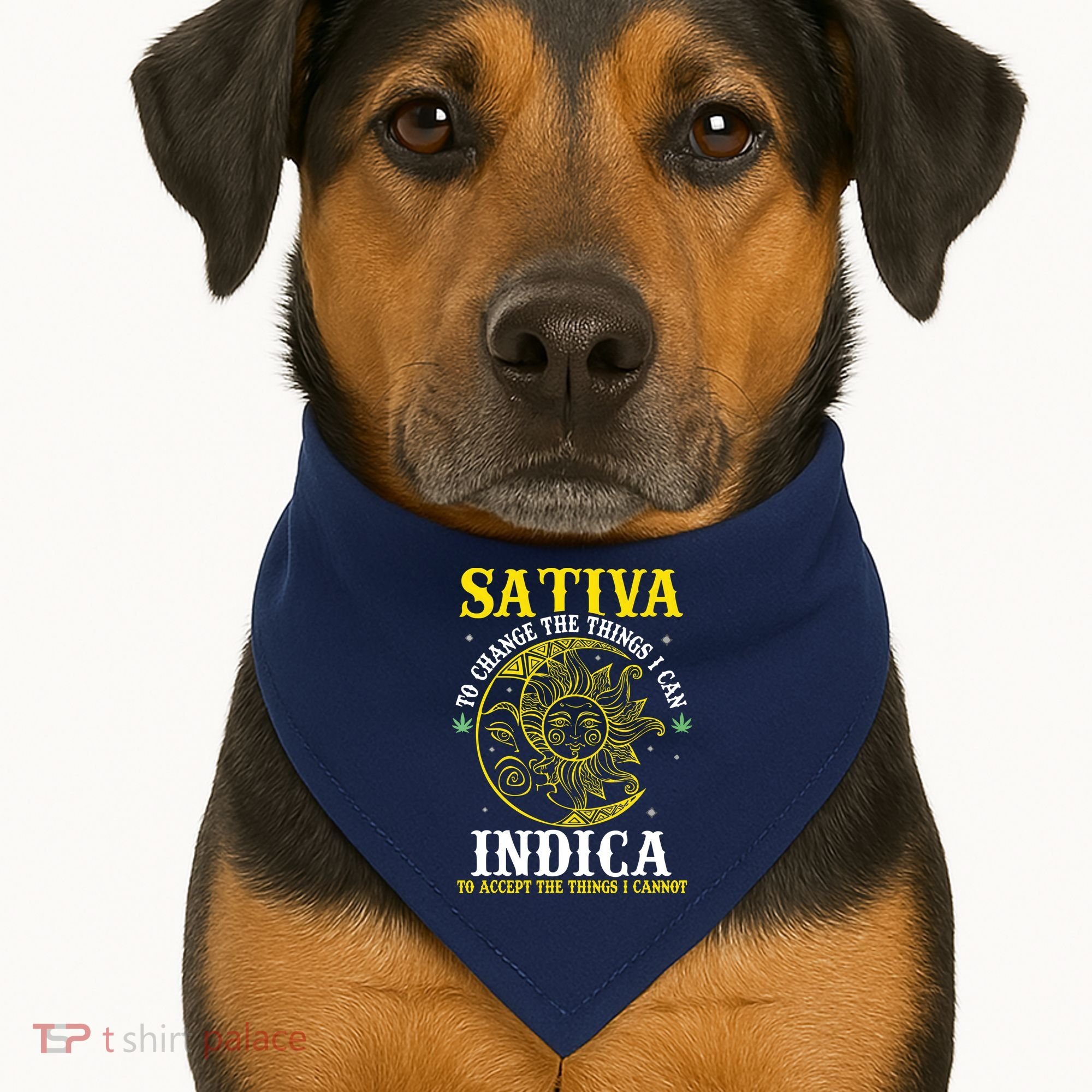 Cannabis Weed Fun Sativa To Change The Things I Can Indica USA-Made Doggie Bandana