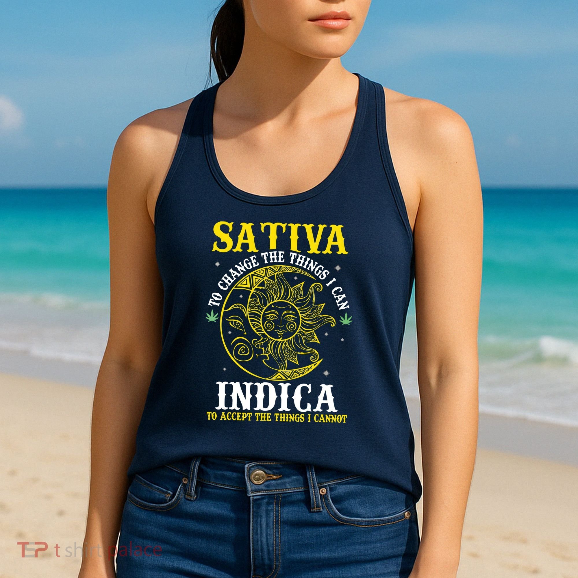 Cannabis Weed Fun Sativa To Change The Things I Can Indica Women's Tank Top