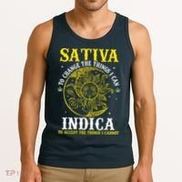 Cannabis Weed Fun Sativa To Change The Things I Can Indica Tank Top thumb 3