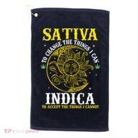 Cannabis Weed Fun Sativa To Change The Things I Can Indica Golf Towel thumb 0