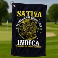 Cannabis Weed Fun Sativa To Change The Things I Can Indica Golf Towel thumb 1