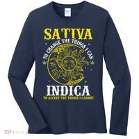 Cannabis Weed Fun Sativa To Change The Things I Can Indica Women's Long Sleeve Shirt thumb 0