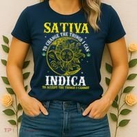 Cannabis Weed Fun Sativa To Change The Things I Can Indica Women's T-Shirt thumb 2