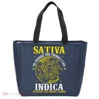 Cannabis Weed Fun Sativa To Change The Things I Can Indica Tote Bag thumb 0