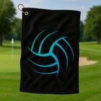 Cute White Graphic Art Volleyball Unique Meaningful Gift Golf Towel thumb 1