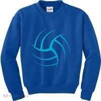 Cute White Graphic Art Volleyball Unique Meaningful Gift Kids Sweatshirt thumb 0