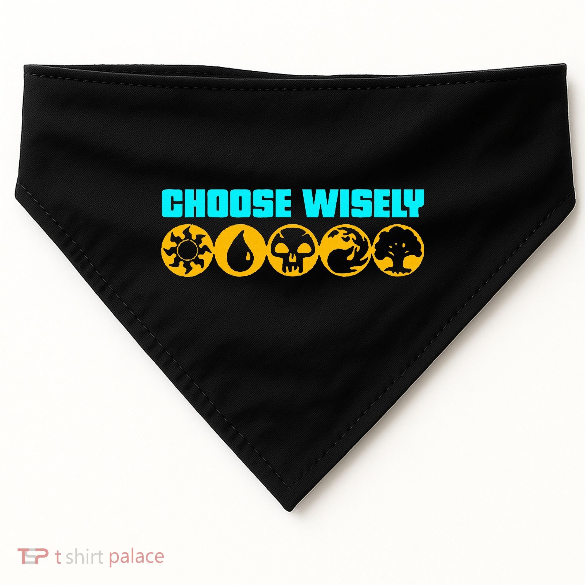 Choose Wisely Gamer Mana Symbols Gathering Magic USA-Made Doggie Bandana