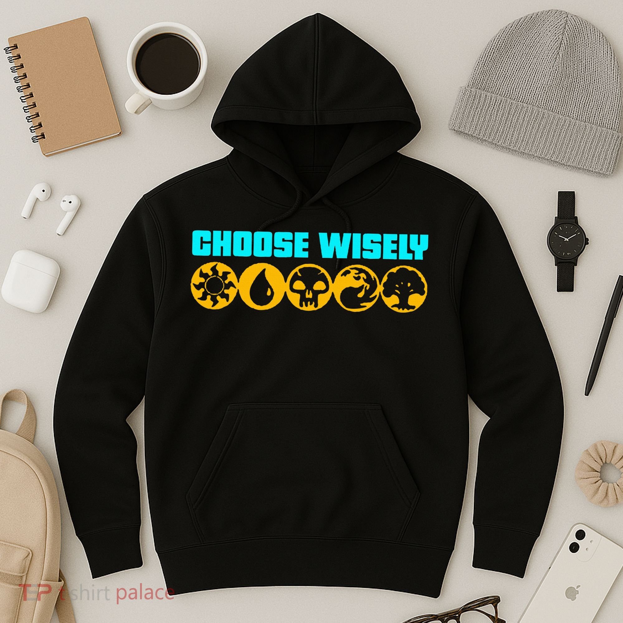 Choose Wisely Gamer Mana Symbols Gathering Magic Hoodie