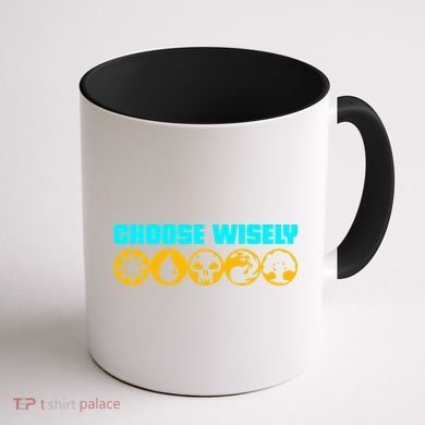 Choose Wisely Gamer Mana Symbols Gathering Magic Coffee Mug back