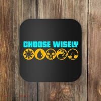 Choose Wisely Gamer Mana Symbols Gathering Magic Coaster thumb 0