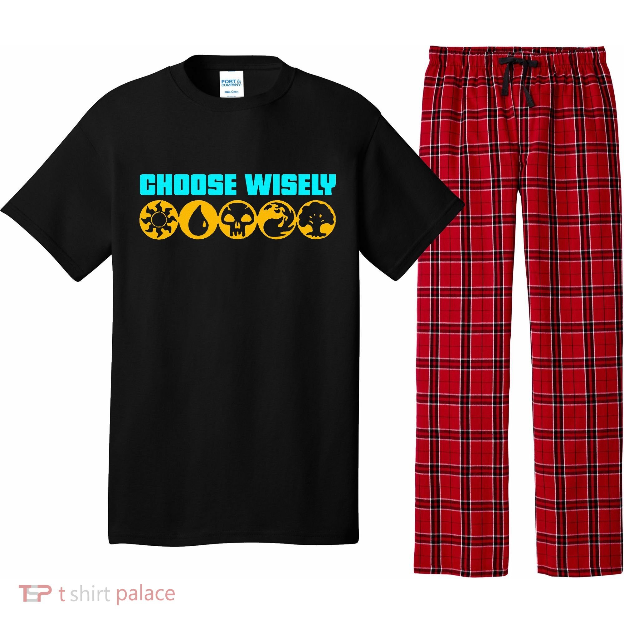 Choose Wisely Gamer Mana Symbols Gathering Magic Pajama Set