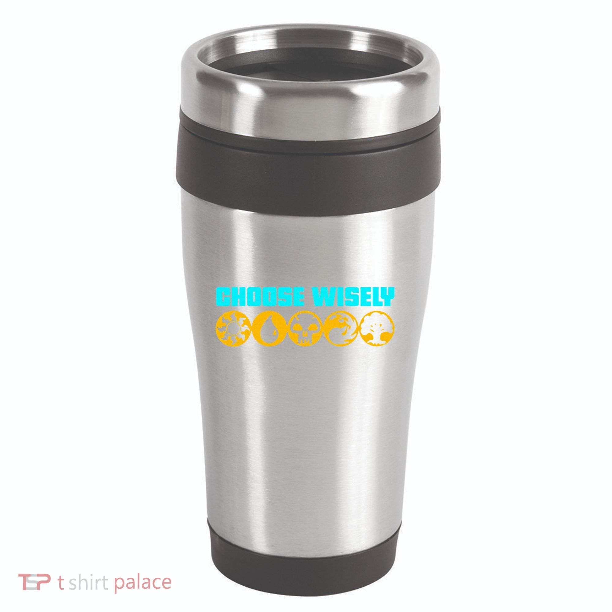 Choose Wisely Gamer Mana Symbols Gathering Magic 16oz Travel Tumbler