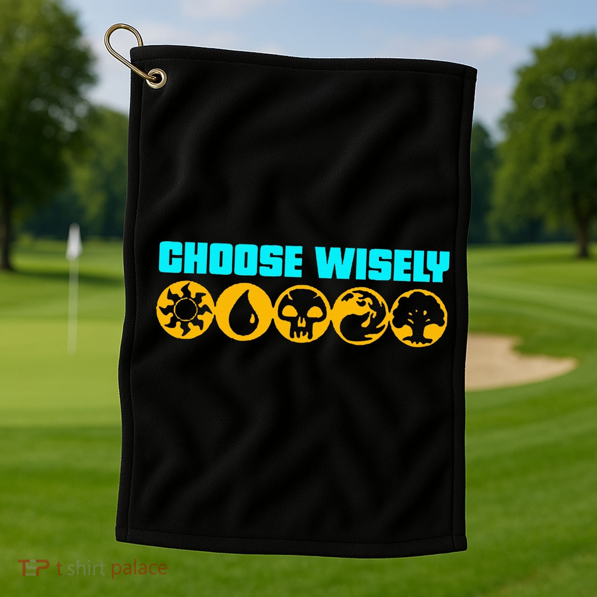 Choose Wisely Gamer Mana Symbols Gathering Magic Golf Towel