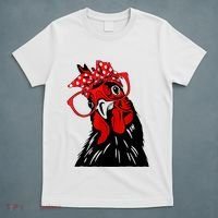 Cute Women Girl Chicken With Bandana Headband And Glasses T-Shirt thumb 5
