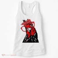 Cute Women Girl Chicken With Bandana Headband And Glasses Women's Tank Top thumb 0