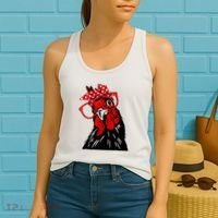 Cute Women Girl Chicken With Bandana Headband And Glasses Women's Tank Top thumb 2