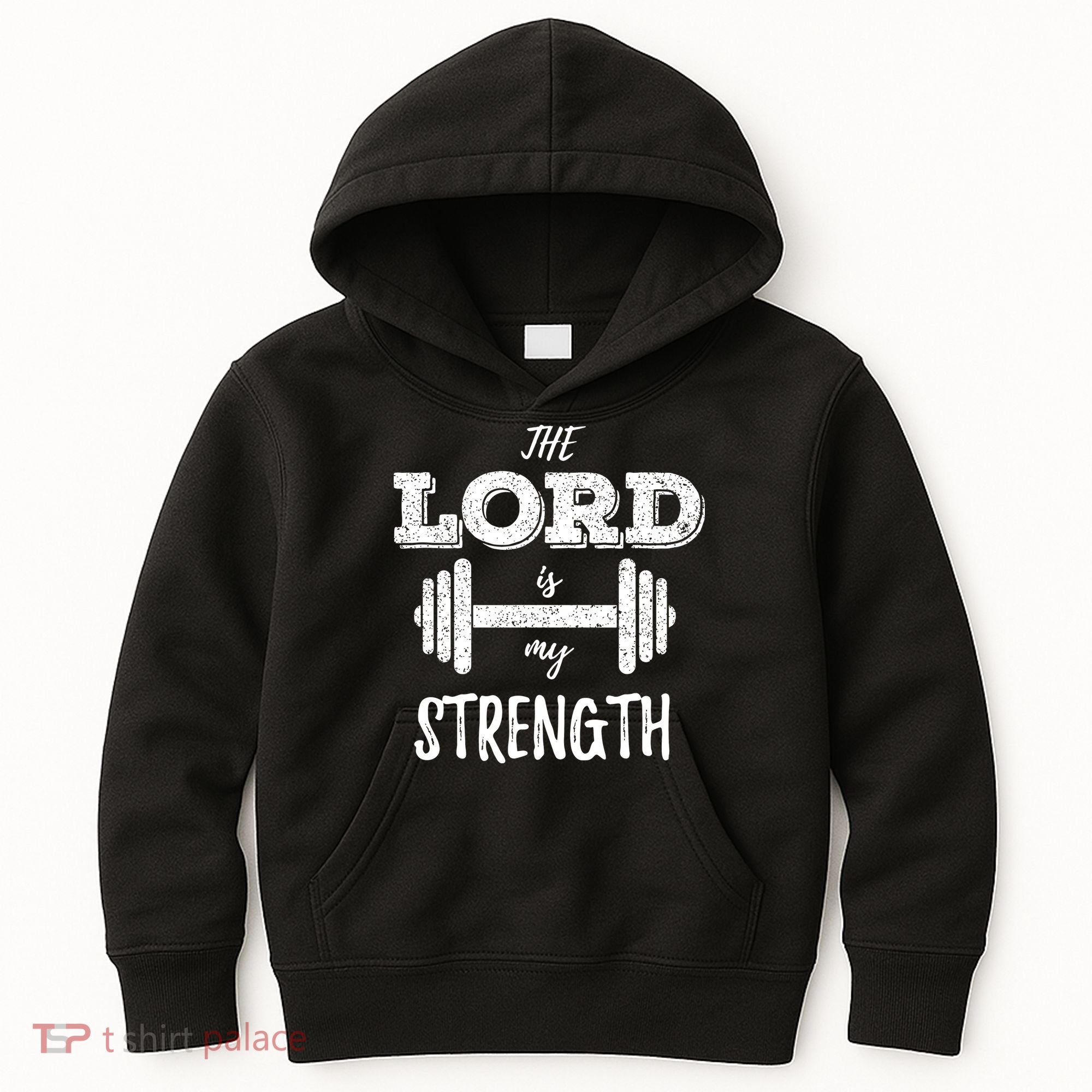 Christian Workout Gym Lord Is My Strength Kids Hoodie