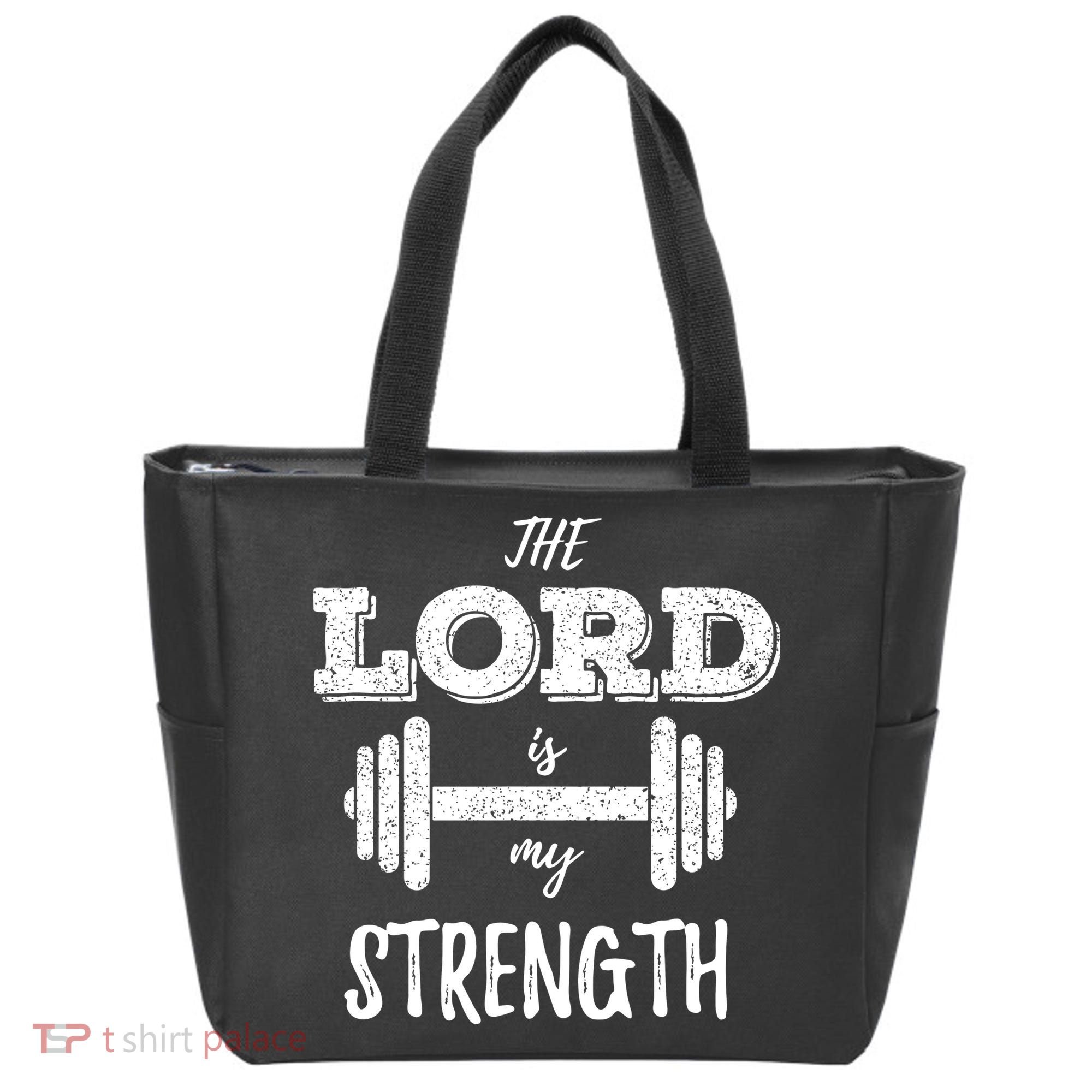 Christian Workout Gym Lord Is My Strength Tote Bag
