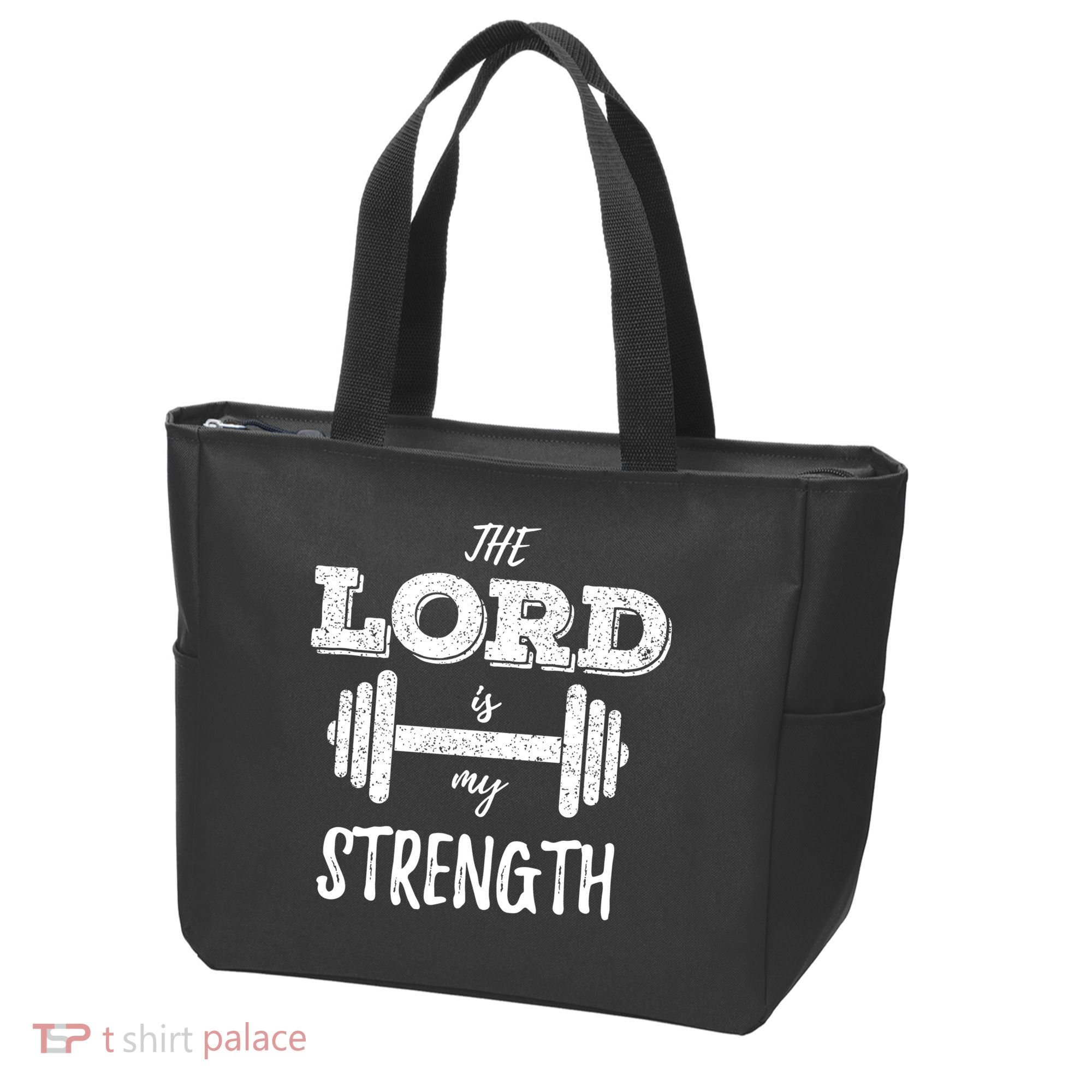 Christian Workout Gym Lord Is My Strength Tote Bag